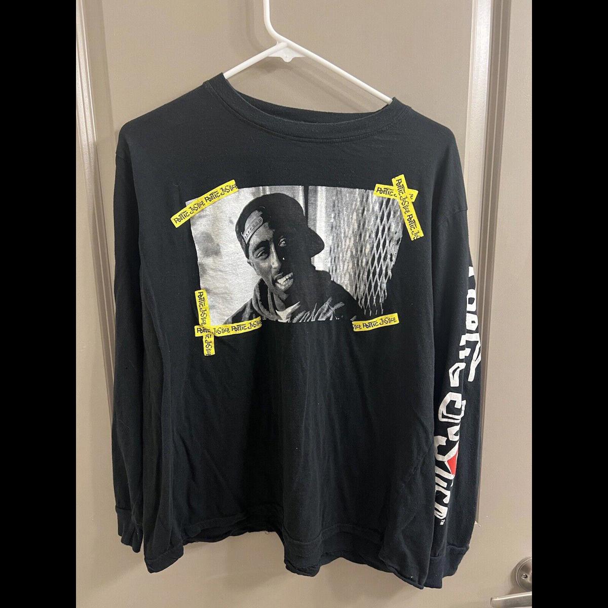 2 Tupac Shakur T-Shirts Medium Hip Hop Poetic Justice